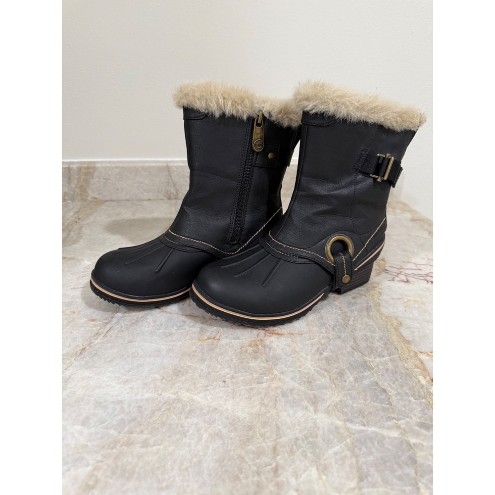 Blondo Sport Waterproof Fur Trim Winter Snow Boots Black Women's 6M